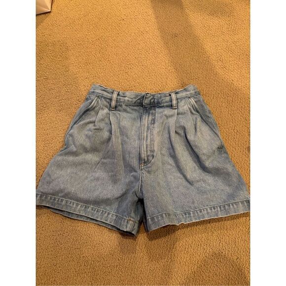 Agolde Becker Pleated Denim Shorts size 25 - Picture 2 of 6